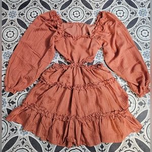 Nadia Cutout Dress- Coral